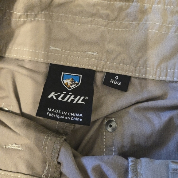 Kuhl Freeflex Move Pants Women Size 4 Tan Ruche Straight Adjustable Hem Outdoor - Picture 3 of 7
